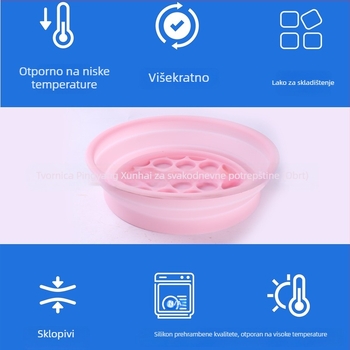 Silikonska sklopiva posuda za ledene kompresije za lice, prenosiva i otporna na prskanje