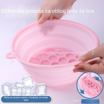 Silikonska sklopiva posuda za ledene kompresije za lice, prenosiva i otporna na prskanje