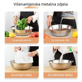 Posuda od nehrđajućeg čelika za školsku blagovaonu — pranje povrća, miješenje tijesta, kuhinjska upotreba, velika posuda za pranje i kupanje