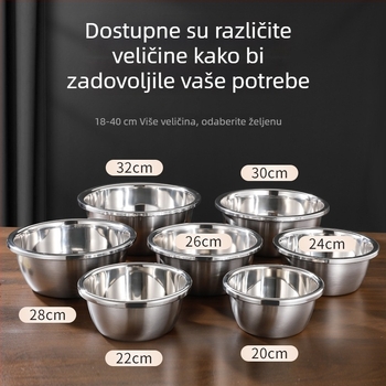 304 debeli nehrđajući čelik, posuda s zaobljenim rubom, višenamjenska posuda za začine, tučenje jaja, pranje povrća, ispiranje riže i mijesanje tijesta