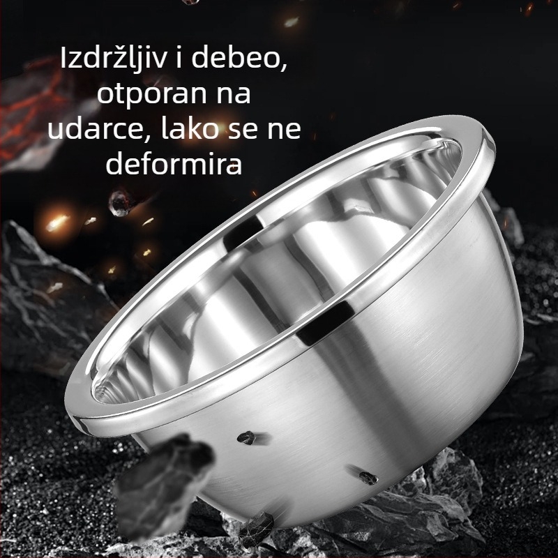 304 debeli nehrđajući čelik, posuda s zaobljenim rubom, višenamjenska posuda za začine, tučenje jaja, pranje povrća, ispiranje riže i mijesanje tijesta