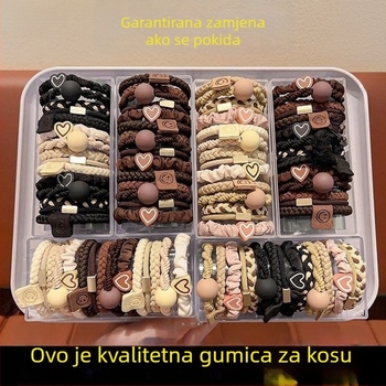 Smjesa elastičnih gumica za kosu — izdržljive, jednostavne i elegantne za visoku repu s mašnicom
