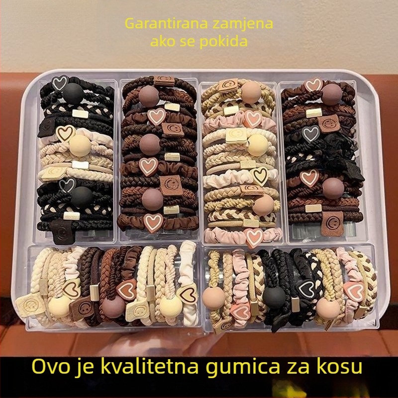 Smjesa elastičnih gumica za kosu — izdržljive, jednostavne i elegantne za visoku repu s mašnicom
