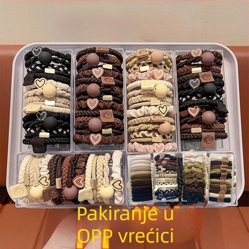 Smjesa elastičnih gumica za kosu — izdržljive, jednostavne i elegantne za visoku repu s mašnicom