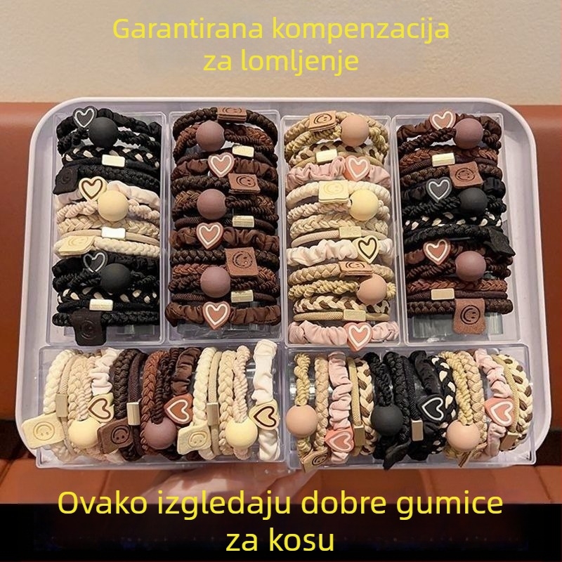 Smjesa elastičnih gumica za kosu — izdržljive, jednostavne i elegantne za visoku repu s mašnicom