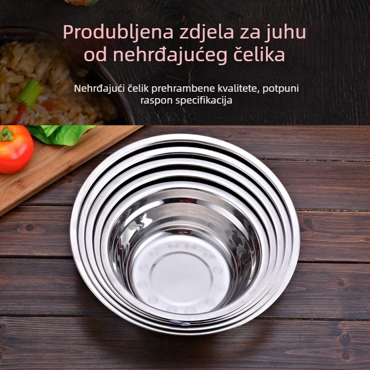 Hengkang posuda za juhu od nehrđajućeg čelika, hrane klase, magnetski bez, za kućnu upotrebu, pogodna za škole, vrtiće i kantine, juha od riže