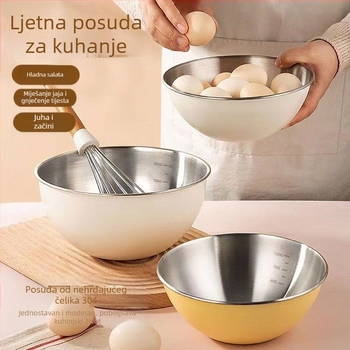 Set posuda od nehrđajućeg čelika 304 za kuhinju: salata, mućenje jaja, miješenje tijesta i posude za odvod