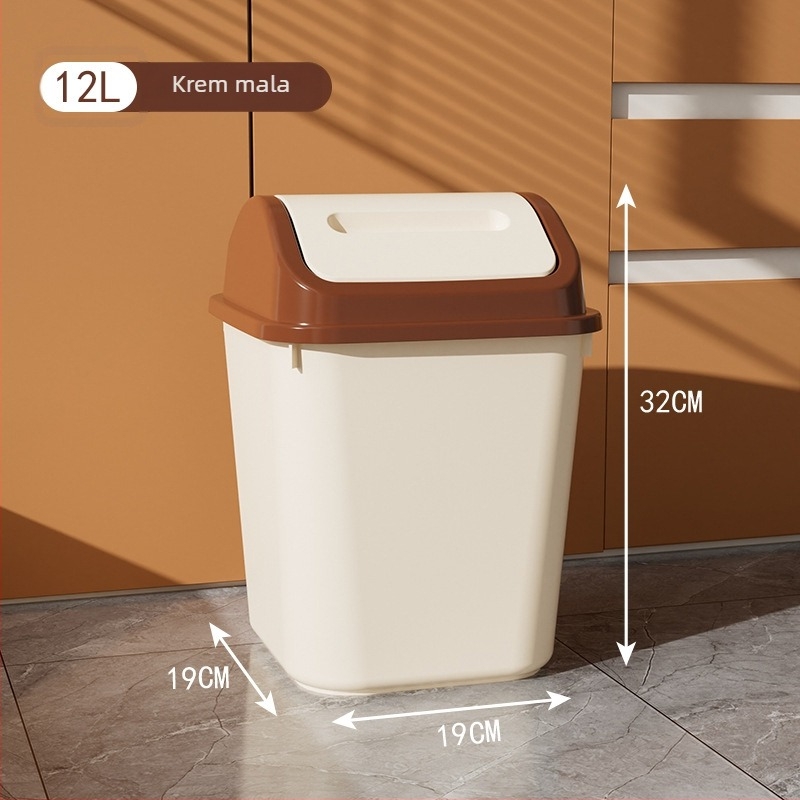 Kantica za otpad s poklopcem, plastična, kvadratna, 12 L i više, za kućnu upotrebu (dnevni boravak, kupaonica, kuhinja)