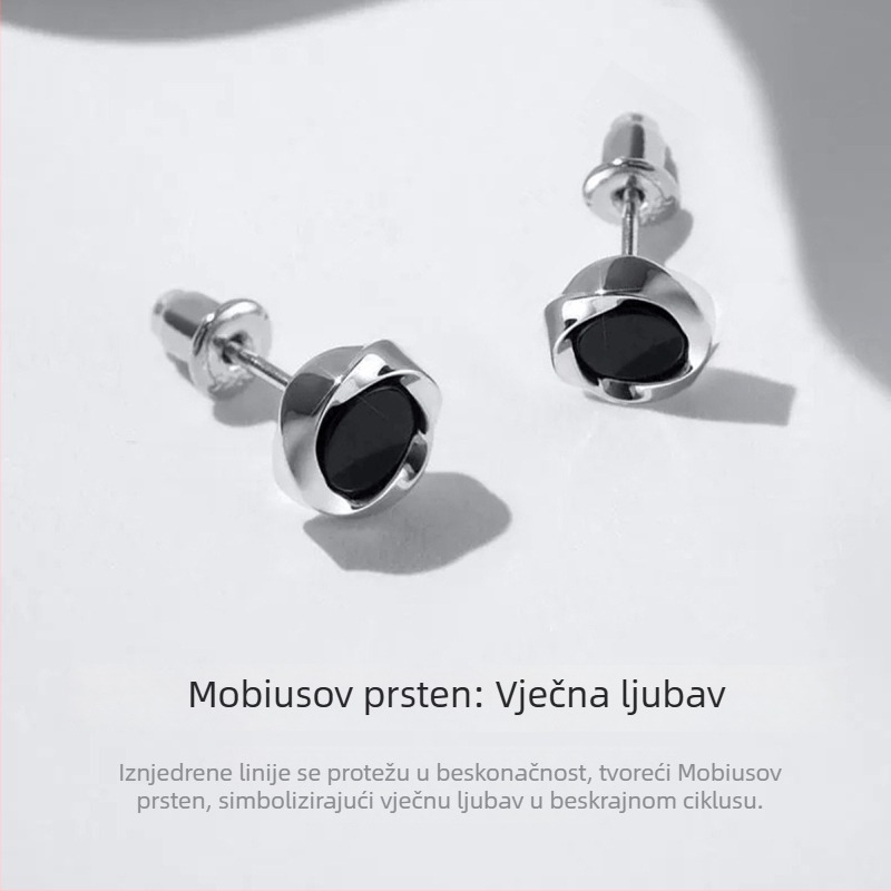 Mobius kapljaste naušnice od epoksidne smole, minimalistički geometrijski dizajn, magnetske klipse za uši