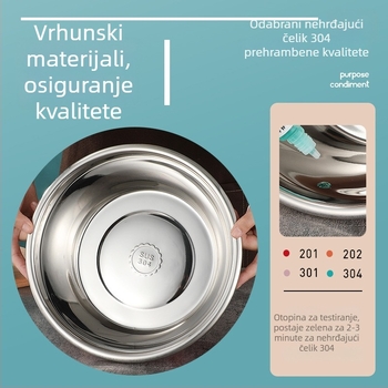 Posuda za začine od nehrđajućeg čelika 304 s karikaturnim dizajnom i šarenim rubom, pogodna za mijesanje tijesta i miješanje salata