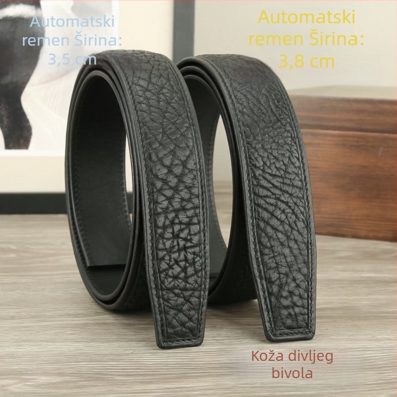 Muški kaiš od teleće kože s automatskom kopčom, vrhunska koža, poslovni i ležerni stil, širina 3,8 cm