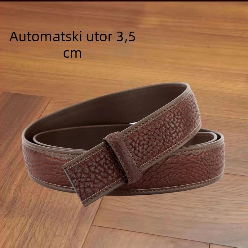 Muški kaiš od teleće kože s automatskom kopčom, vrhunska koža, poslovni i ležerni stil, širina 3,8 cm
