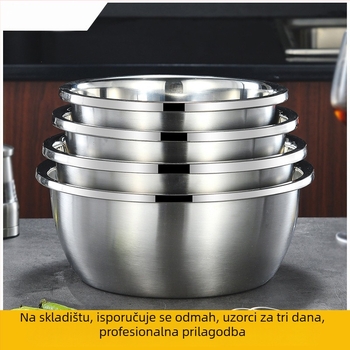 Nehrđaveće čelične zdjele za kuhinju i posude za začine, za domaću pripremu hrane i salate, promjera 18–40 cm