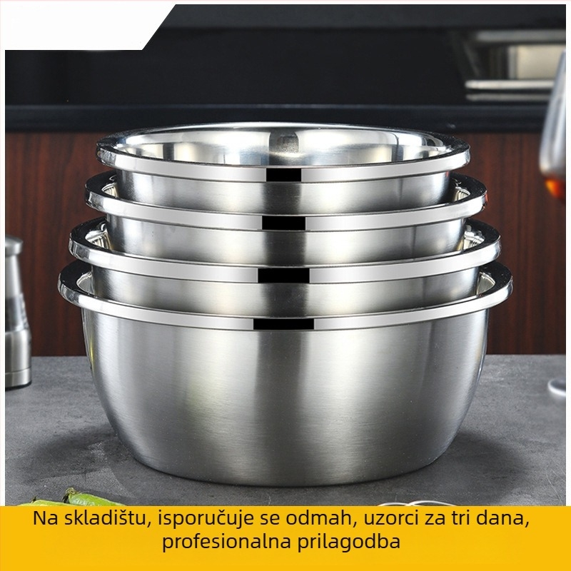 Nehrđaveće čelične zdjele za kuhinju i posude za začine, za domaću pripremu hrane i salate, promjera 18–40 cm