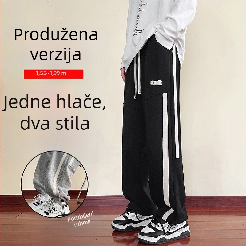 Nova verzija dugih zimskih hlača za trčanje s fleec podstavom, za tinejdžere i muškarce, dvostruki način nošenja, modernog stila