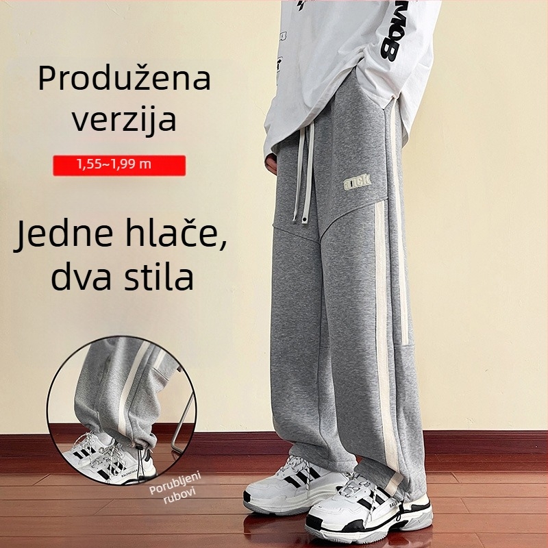 Nova verzija dugih zimskih hlača za trčanje s fleec podstavom, za tinejdžere i muškarce, dvostruki način nošenja, modernog stila