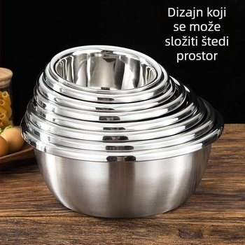Nerđajuće čelične zdjele za miješanje salata, začina i juha, miješenje i dizanje tijesta te mućenje jaja