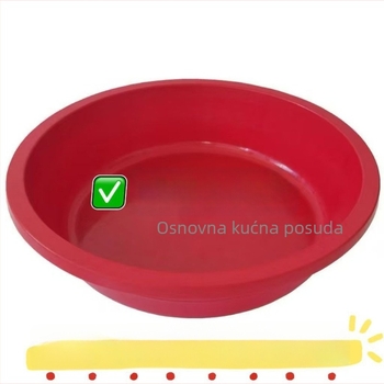 Plastična posuda velikog kapaciteta s debelim stijenkama, promjer 50-80 cm, pogodna za pranje povrća, odjeće i kupanje.