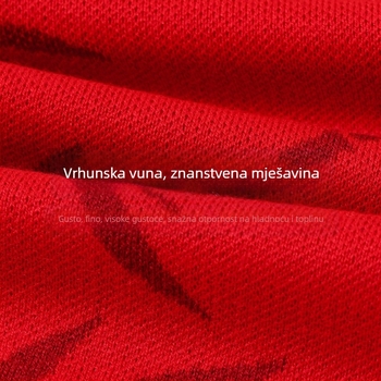 Zimski muški šal od vunene smjese, debeo za toplinu i zaštitu od vjetra, kineska crvena, šal za vrat za vožnju biciklom na otvorenom