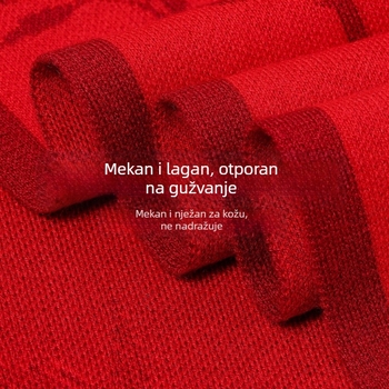 Zimski muški šal od vunene smjese, debeo za toplinu i zaštitu od vjetra, kineska crvena, šal za vrat za vožnju biciklom na otvorenom