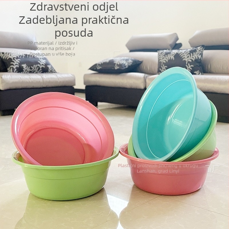 Velika plastična zdjela s debelim dnom za pranje rublja, povrća, posuđa i pranje nogu – podizni dizajn za kućnu upotrebu