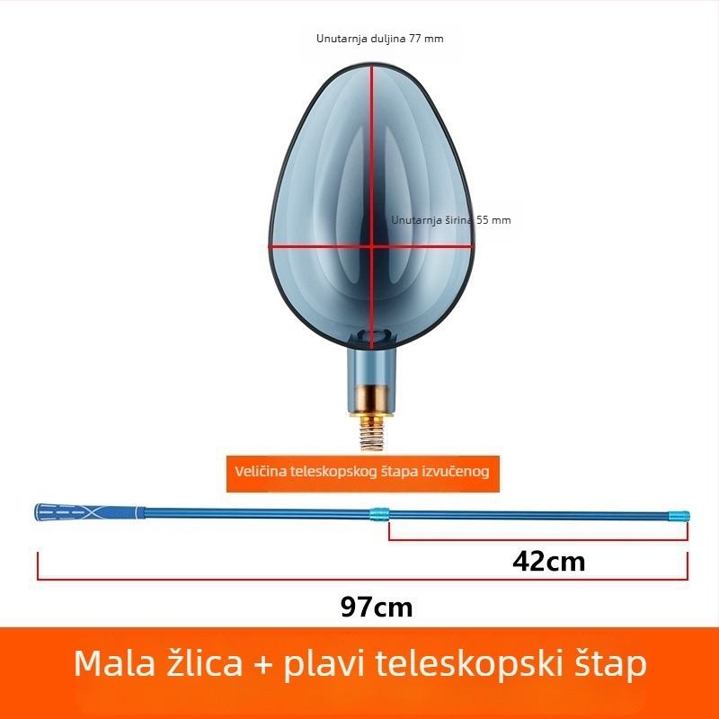 Teleskopska žličica za mamac s karbonskim štapom za dugo bacanje