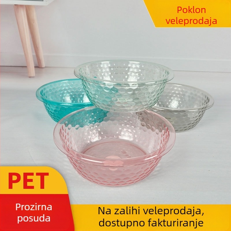Kružna prozirna plastična posuda za kućnu upotrebu, mala veličina, za pranje lica i stopala bebe te pranje bebinih odjevnih predmeta