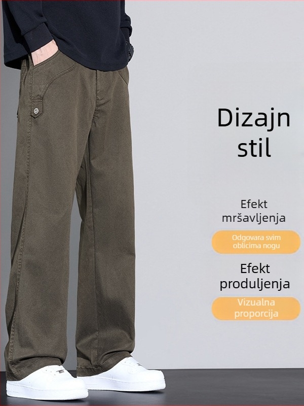 Muške hlače Lyocell, drapirane, lagane za ljeto, slobodan ravni kroj, sportsko casual stil, 2026 novi model