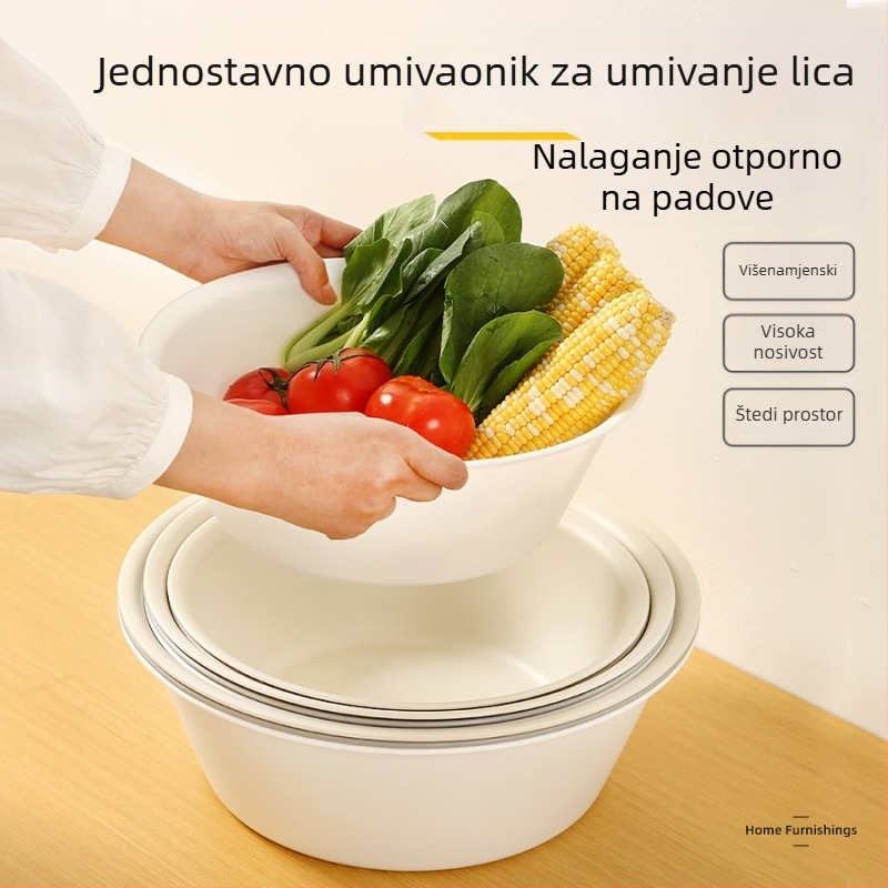Plastična posuda za pranje za kućnu upotrebu, višefunkcionalna posuda za pranje lica, povrća i rublja, 39 cm, idealna za studentske domove