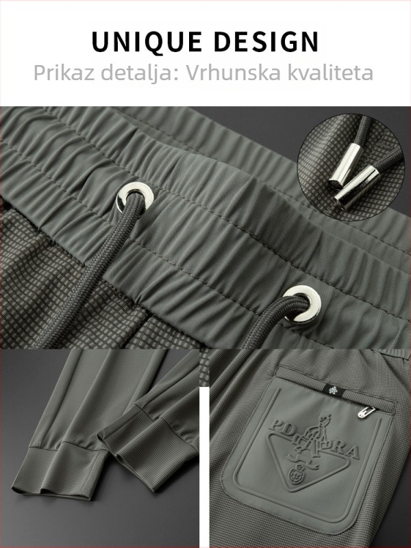 Muške ljetne sportske hlače, slim fit, lagane i prozračne, europski stil, casual
