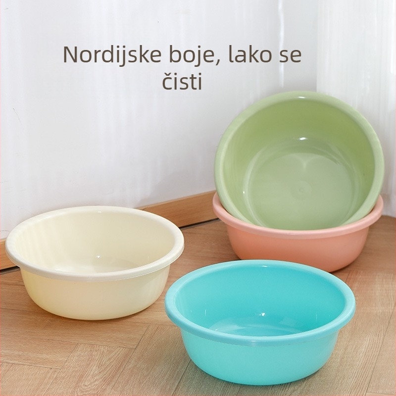 Tvrdo kaljeno plastično korito za lice i pranje povrća, promjera 30 cm, kućna upotreba