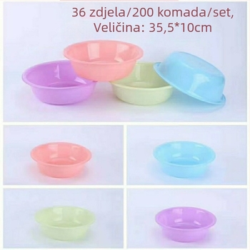 Debeli plastični umivaonik s reklamom tiskom, kružnog oblika, velikog kapaciteta
