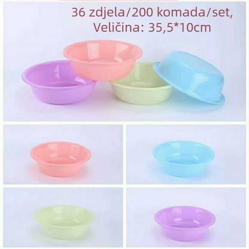 Debeli plastični umivaonik s reklamom tiskom, kružnog oblika, velikog kapaciteta