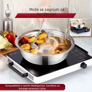 Nehrđava čelična zdjela za začine s debelim rubom, zdjela za mućenje jaja, kuhinjska zdjela, duboka zdjela za pranje povrća