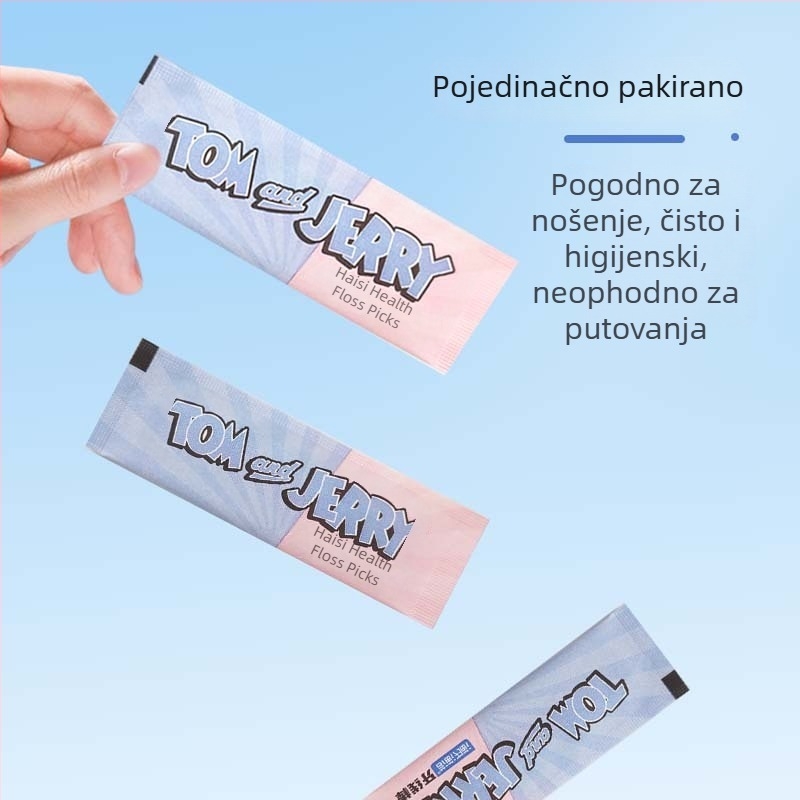 Cat and Mouse zubne štapiće s vlaknom – polimerni, prijenosni za kućnu upotrebu, čišćenje interdentalnih prostora i uklanjanje zubnog kamenca