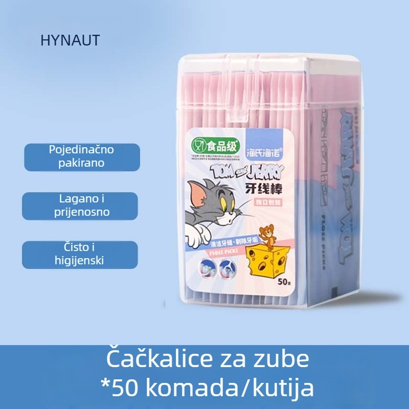 Cat and Mouse zubne štapiće s vlaknom – polimerni, prijenosni za kućnu upotrebu, čišćenje interdentalnih prostora i uklanjanje zubnog kamenca