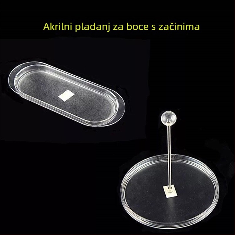 Akrilni pladanj u obliku jajeta za staklenu bocu ulja, prozirni držač posuda za začine, pogodan za umake i ocat