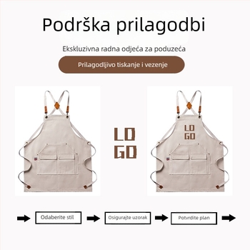 Debeli vodootporni platneni pregača za kuhinju, crtanje, vrtlarstvo, baristu i restoran; otporna na masnoće