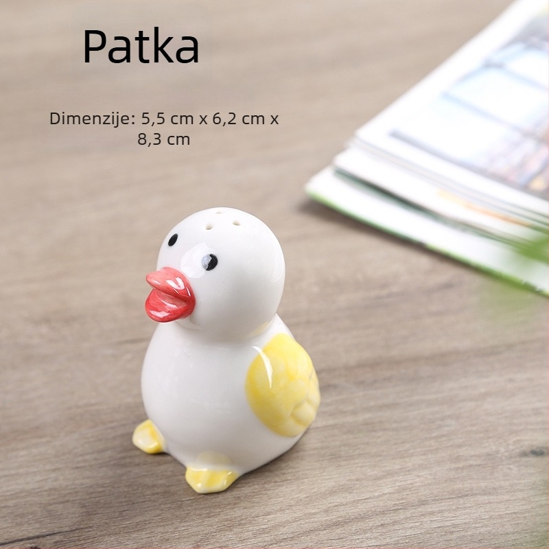 Keramički posuda za začine s Panda dizajnom, sol i papar; pogodna za restorane i kućnu upotrebu; posuda za čačkalice sa žutom patkom.