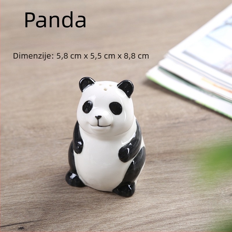 Keramički posuda za začine s Panda dizajnom, sol i papar; pogodna za restorane i kućnu upotrebu; posuda za čačkalice sa žutom patkom.