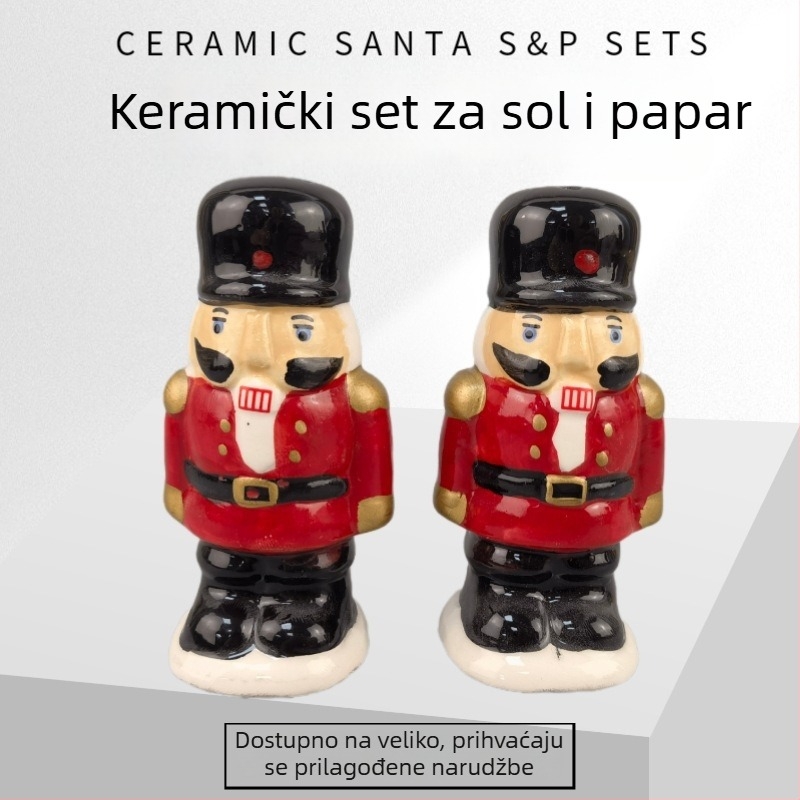 Božićna keramička solnica i papar s likom snježnog čovječuljka, zapadnog stila porozna posuda za začine u kuhinji