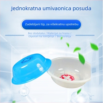 Jednokratni bolnički plastični umivaonik, bijelo-plavi, promjer 32 cm