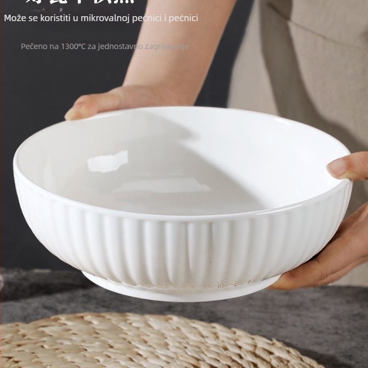 Set od 2 velikih porculanskih zdjela za riblju juhu, promjer 20–20,9 cm, jednobojne, moderan minimalistički dizajn