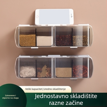 Set posuda za začine za kuhinju, zidni držač soli i začina, stil laganog luksuza