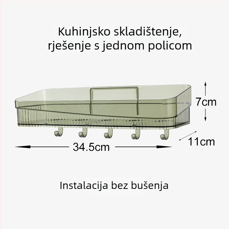 Zidni organizator kuhinjskih začina – bez bušenja, višenamjenski organizator za stakene posude
