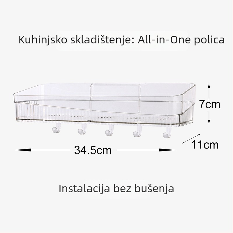 Zidni organizator kuhinjskih začina – bez bušenja, višenamjenski organizator za stakene posude