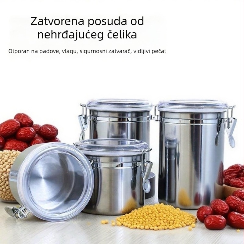 Nehrđajući čelični zatvoreni spremnik za pohranu kave, bombona, suhog voća i čaja