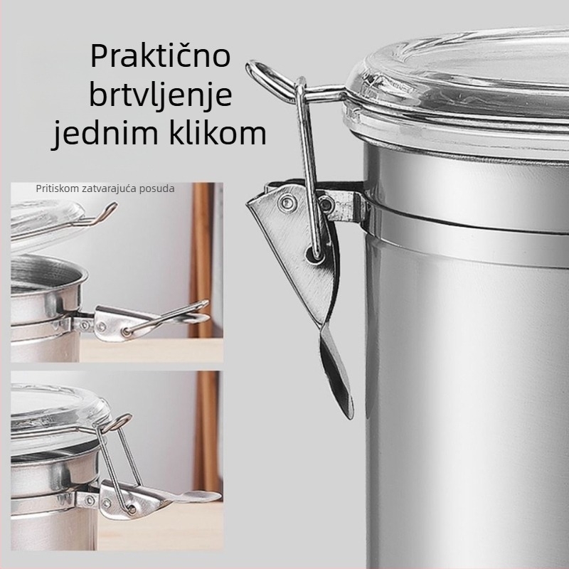 Nehrđajući čelični zatvoreni spremnik za pohranu kave, bombona, suhog voća i čaja