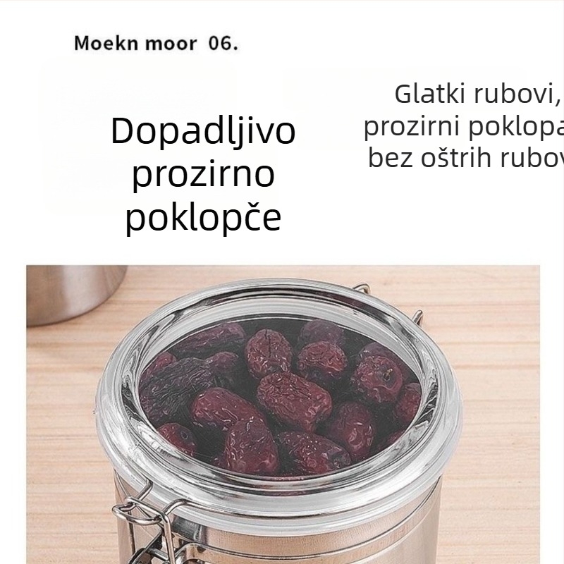 Nehrđajući čelični zatvoreni spremnik za pohranu kave, bombona, suhog voća i čaja