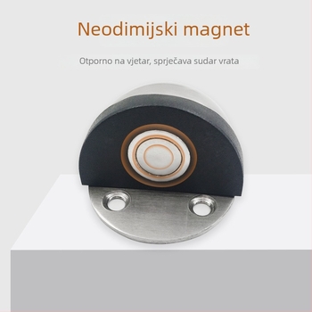 Stakleni magnetski zaustavljač vrata, bez bušenja, tih, gumeni jastučić, pogodna za kupaonicu i spavaću sobu